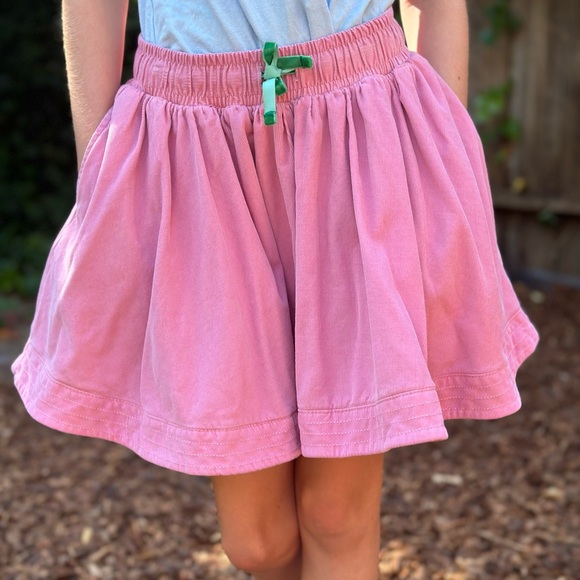 Mini Boden Pink Corduroy Skirt with Floral liner - Picture 3 of 7